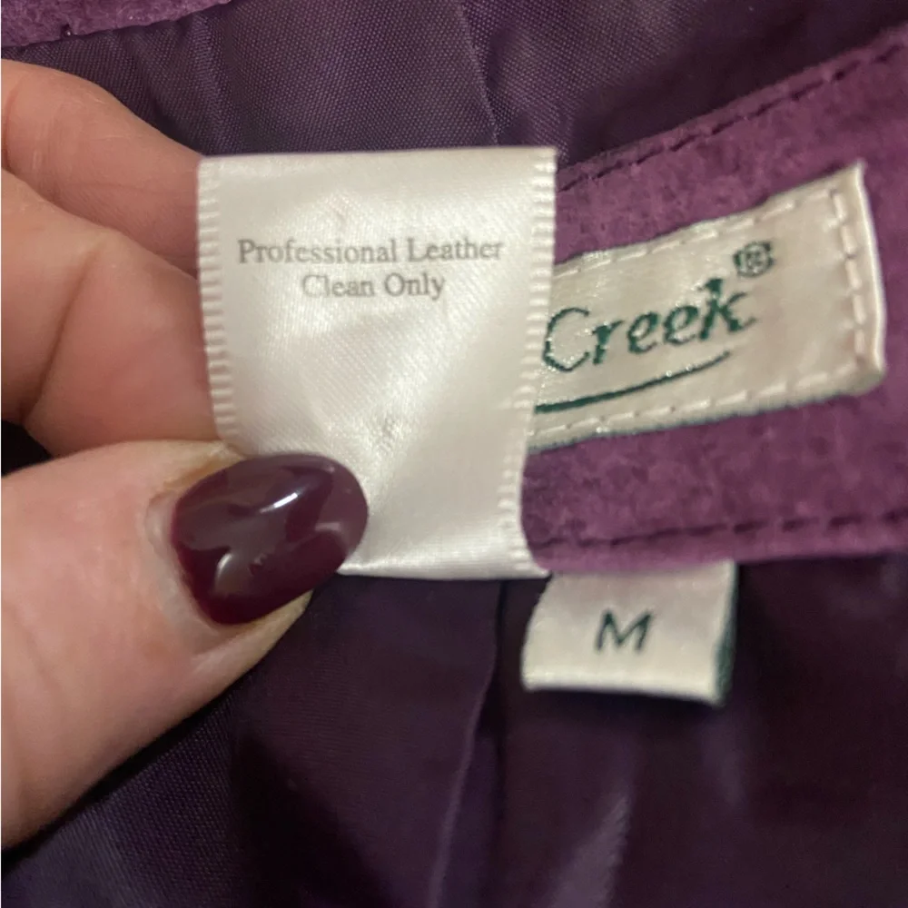 Coldwater Creek Rich Purple Leather Suede Jacket - Picture 11 of 11